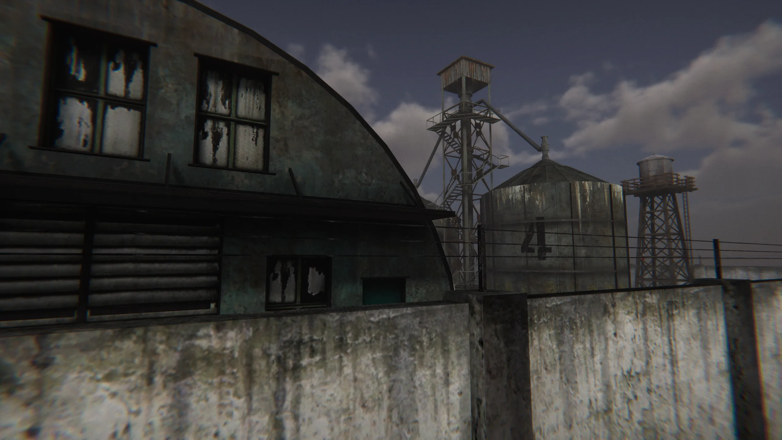 3D render: Yard, overcast