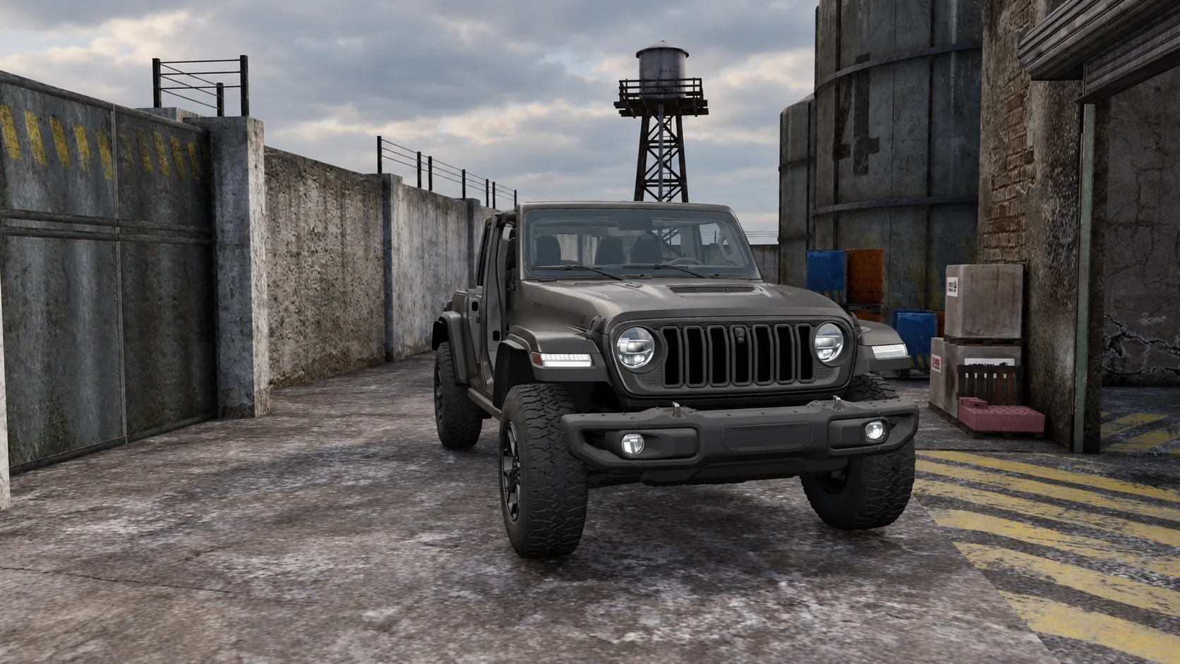 3D render: Industrial yard